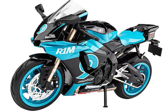 1:12 Scale Kids Blue Diecast Yamaha YZF-R1M Motorcycle Model